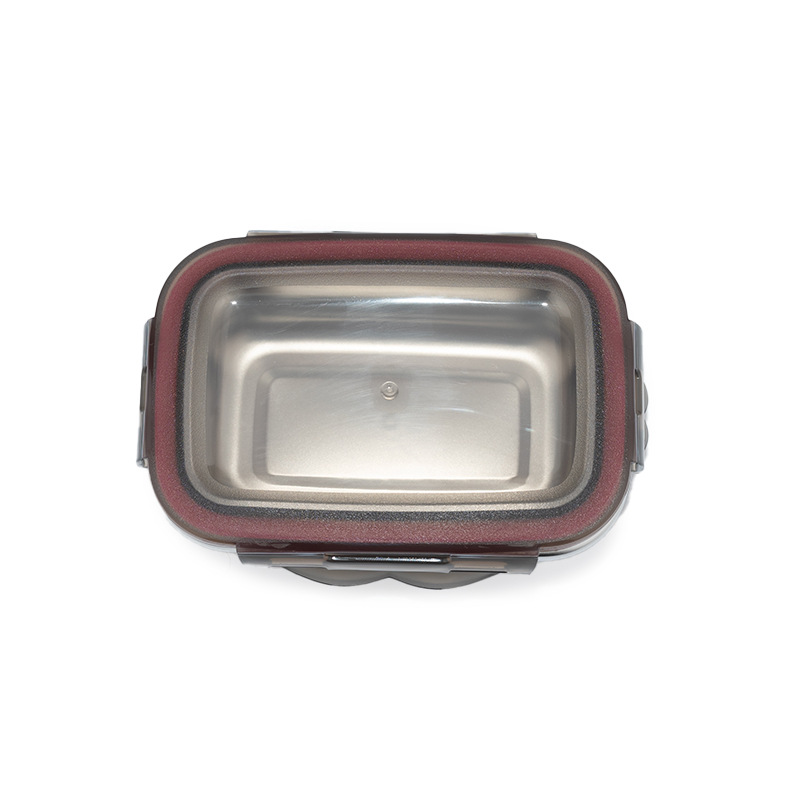 304 caja de acero inoxidable caja de almacenamiento de almuerzo sellado caja de almacenamiento de refrigerador casero sellado cuadrado estilo coreano caja de almuerzo