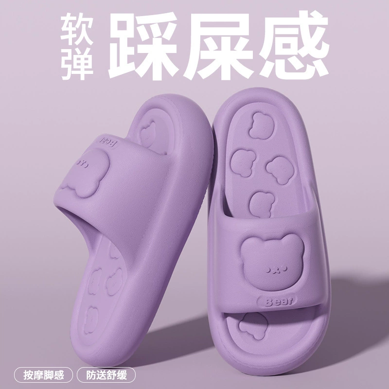 Милые женские тапочки с когтями медведя, летние домашние нескользящие тапочки для ванной комнаты без запаха для пар