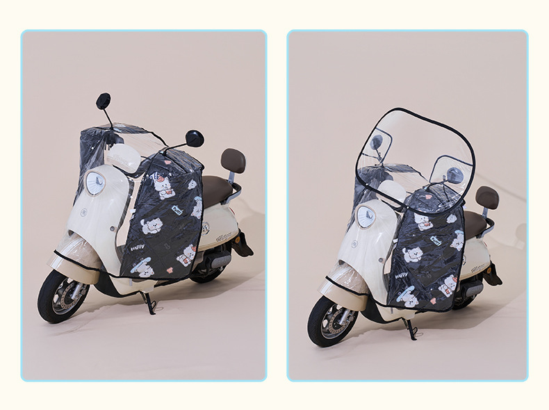 Electric Vehicle Windshield, Sun Protection, Rain Cover, Battery Motorcycle, Universal Waterproof Transparent Front Windshield for All Seasons