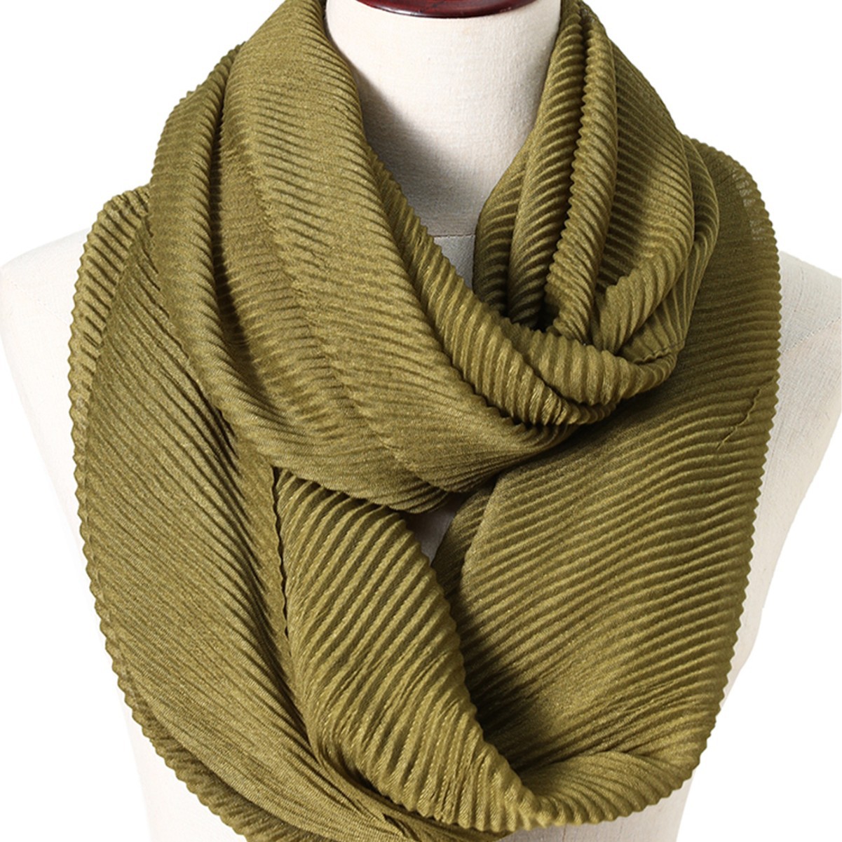 Clothing Accessories: Women's Crinkled Striped Versatile Detachable Scarf, Amazon Scarf Wholesale