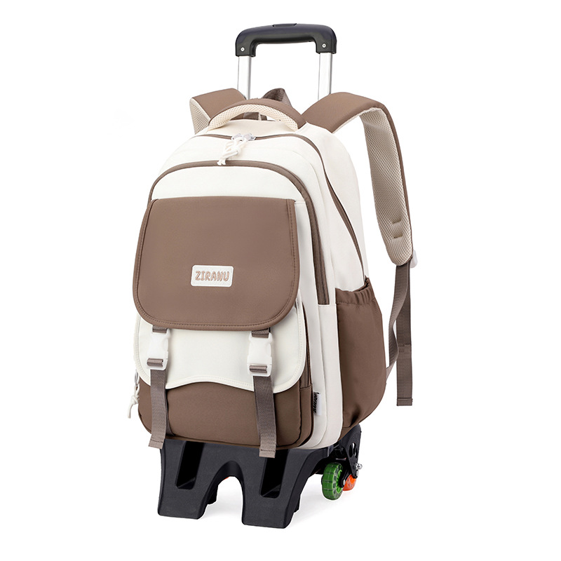 2024 nueva mochila de tirón para niños estudiantes de primaria de gran capacidad estudiantes de secundaria	Bolsa escolar Trolley