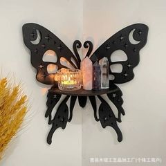 跨境木制置物架家居墙壁装饰架镂空式蝴蝶展示架民宿酒店收纳架