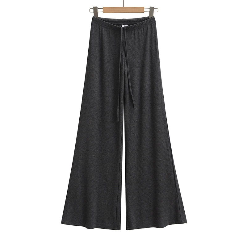 Summer trousers for leisure, loose straight fit, drawstring