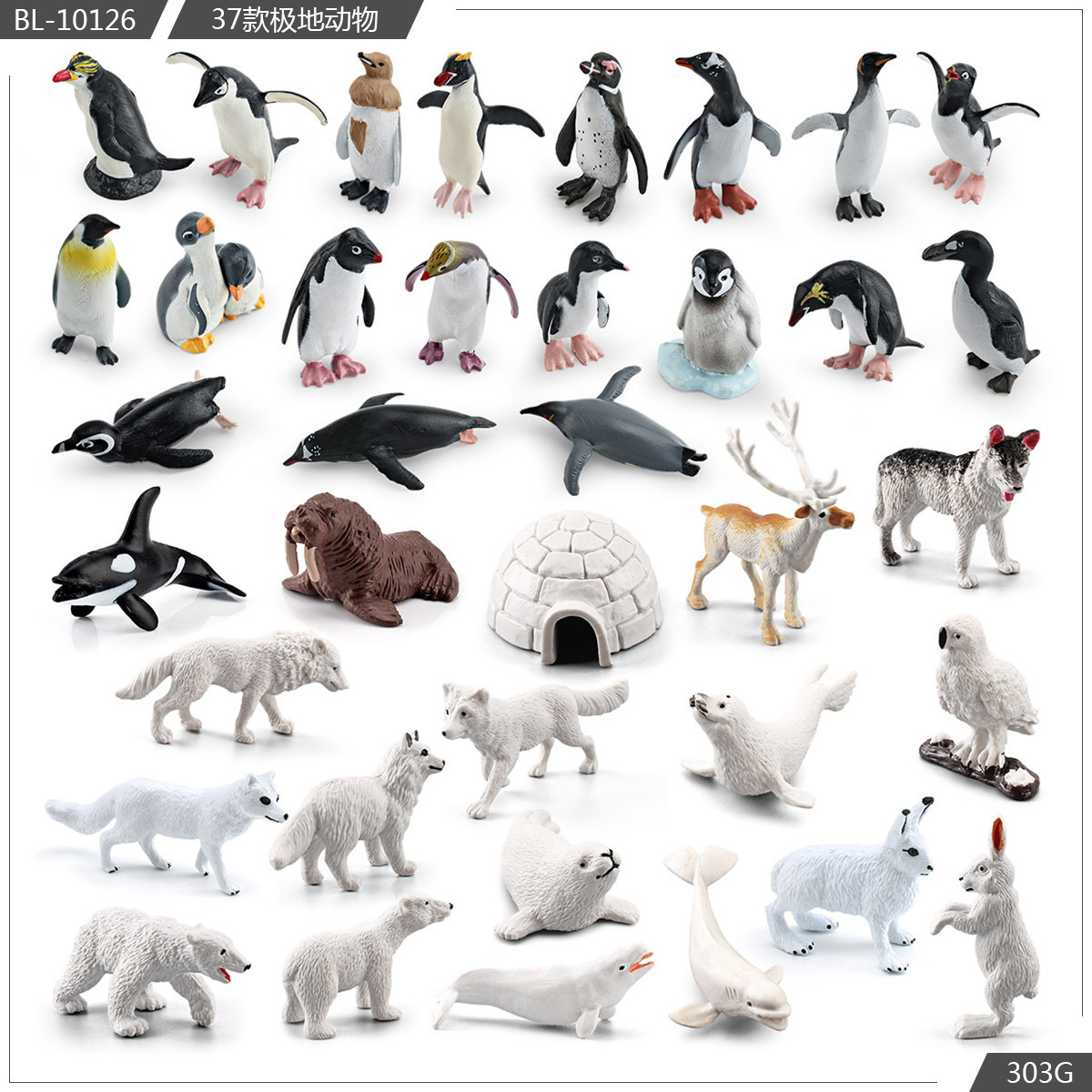 Exportación transfronteriza simulación modelo de animales polares mini animales de invierno ártico beluga morsa cognición educación temprana decoración
