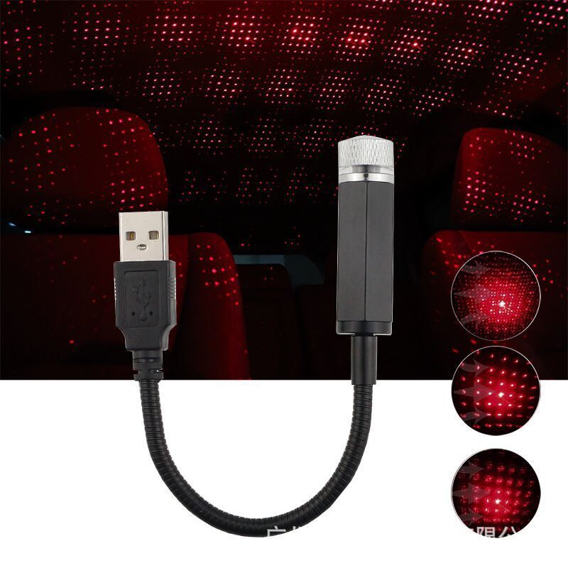 Car starry sky light car usb ambient light ceiling car roof interior projection light starry sky roof armrest box free of modification