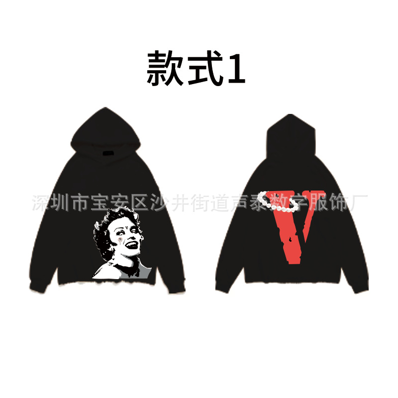 En stock suéter con capucha de algodón pesado para hombres para personalizar la marca de moda europea y americana BF casual suéter sin dobladillo