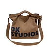 Universal shopping bag one shoulder, brand capacious linen bag, cloth bag suitable for men and women, Korean style