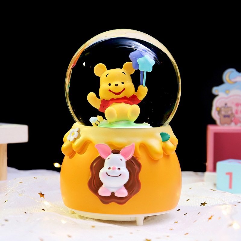 Sweet Bear Crystal Ball Creative Music Box with Glowing Snowfall, Home Desktop Decoration, Creative Gift for Children's Holidays