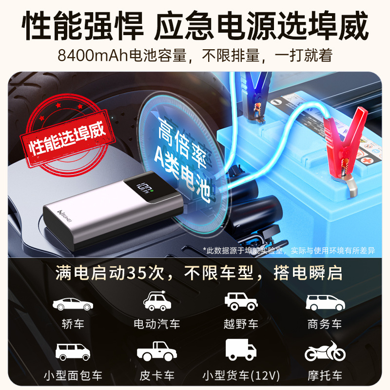 Batería de potencia de arranque de emergencia para automóviles Buwei con arma de encendido eléctrica para carga de arranque de emergencia especial