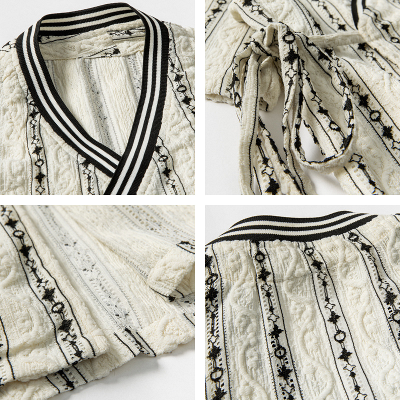 Japanese retro ethnic knitted shirt