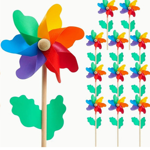 Cross-Border New Product 12cm Colorful Small Windmill Suitable for Garden, Courtyard and Outdoor Party Decoration