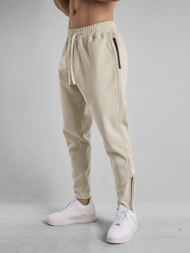 Spring and Autumn Cotton Long Trousers for Men - New Slim Fit Ankle Zipper Tied Pants for Casual Youth Fashion, Versatile for Sports and Outdoors