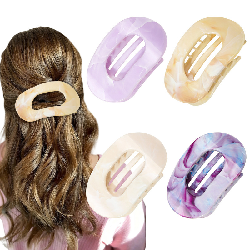 Amazonの人気のヘアクリップセット、新しいフラット楕円形のヘアクリップ、シームレスな後頭部のサメクリップヘアアクセサリー卸売|undefined