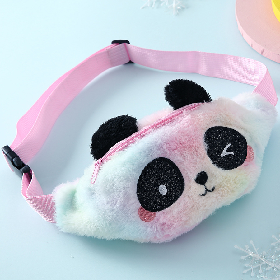 Cute Panda Cartoon Plush Waist Bag Children's Messenger Bag27*13*3 display picture 3