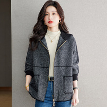 连帽开衫卫衣女春秋冬2025新款针织外套慵懒风小个子条纹毛衣外套