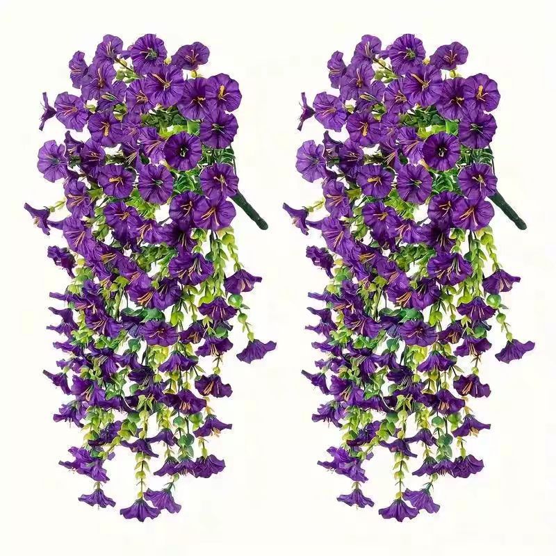 45目牵牛花藤条尤加利假花婚礼场景布置家居装饰绿植批发|undefined