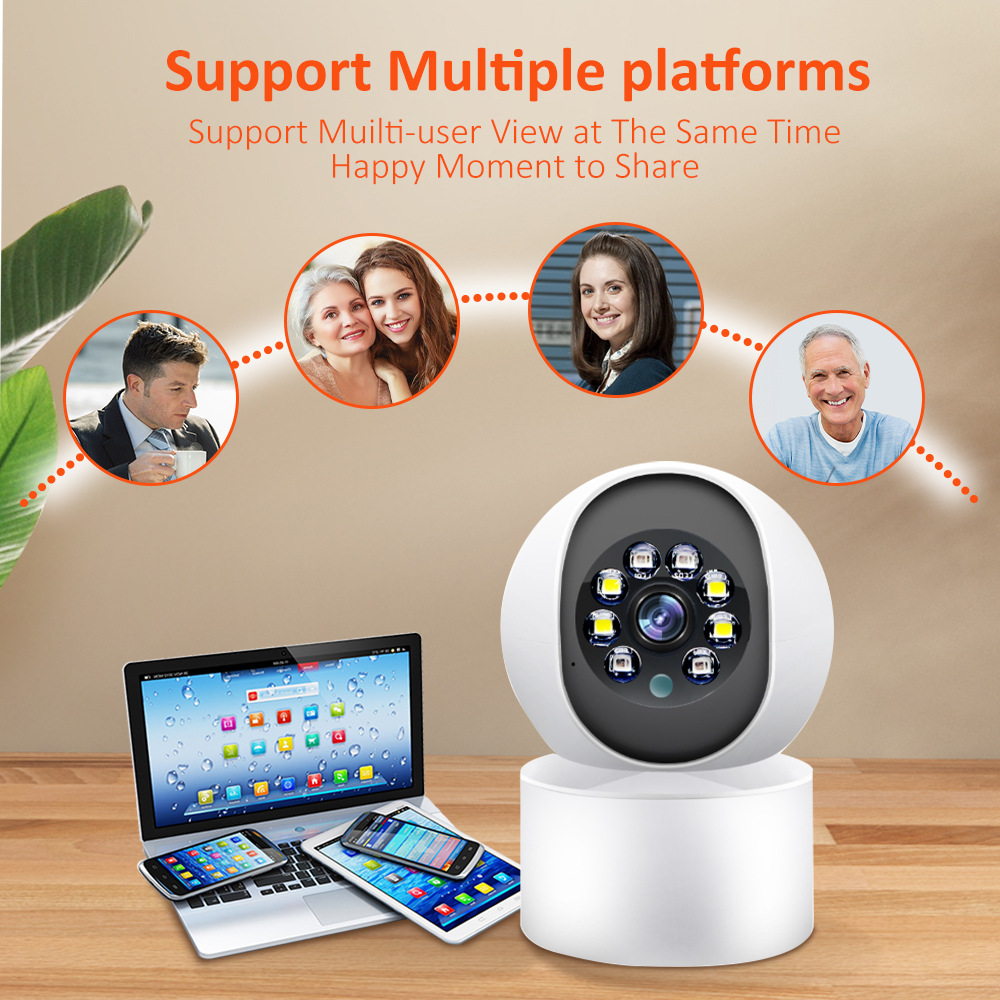 Cross-Border Indoor Home Wifi Surveillance Camera Hd Night Vision Remote Viewing Smart Baby Monitor Factory