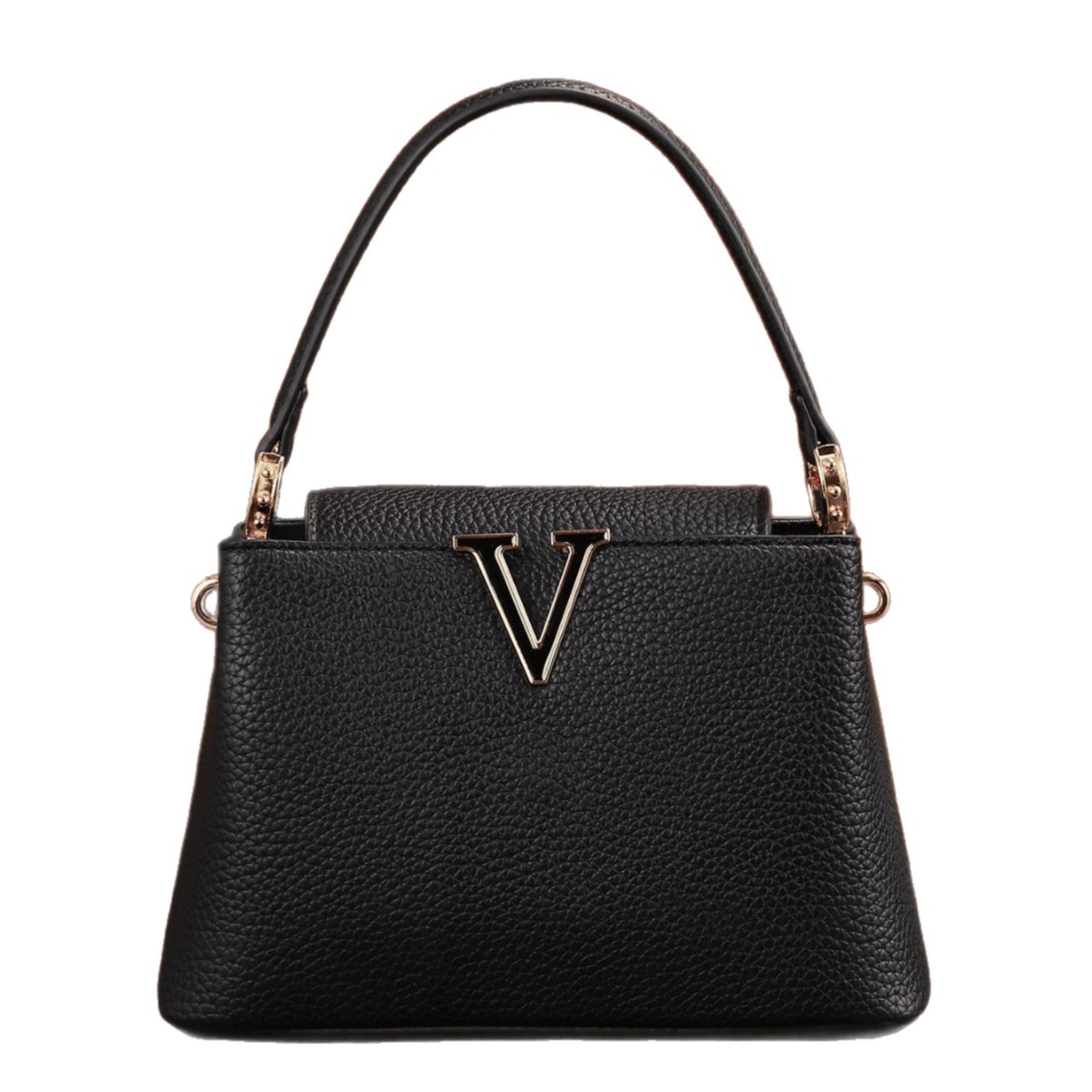 Nuevo poho2025 simple decoración en forma de V portátil estilo extranjero hombro de moda balde de moda bolsa de mujer