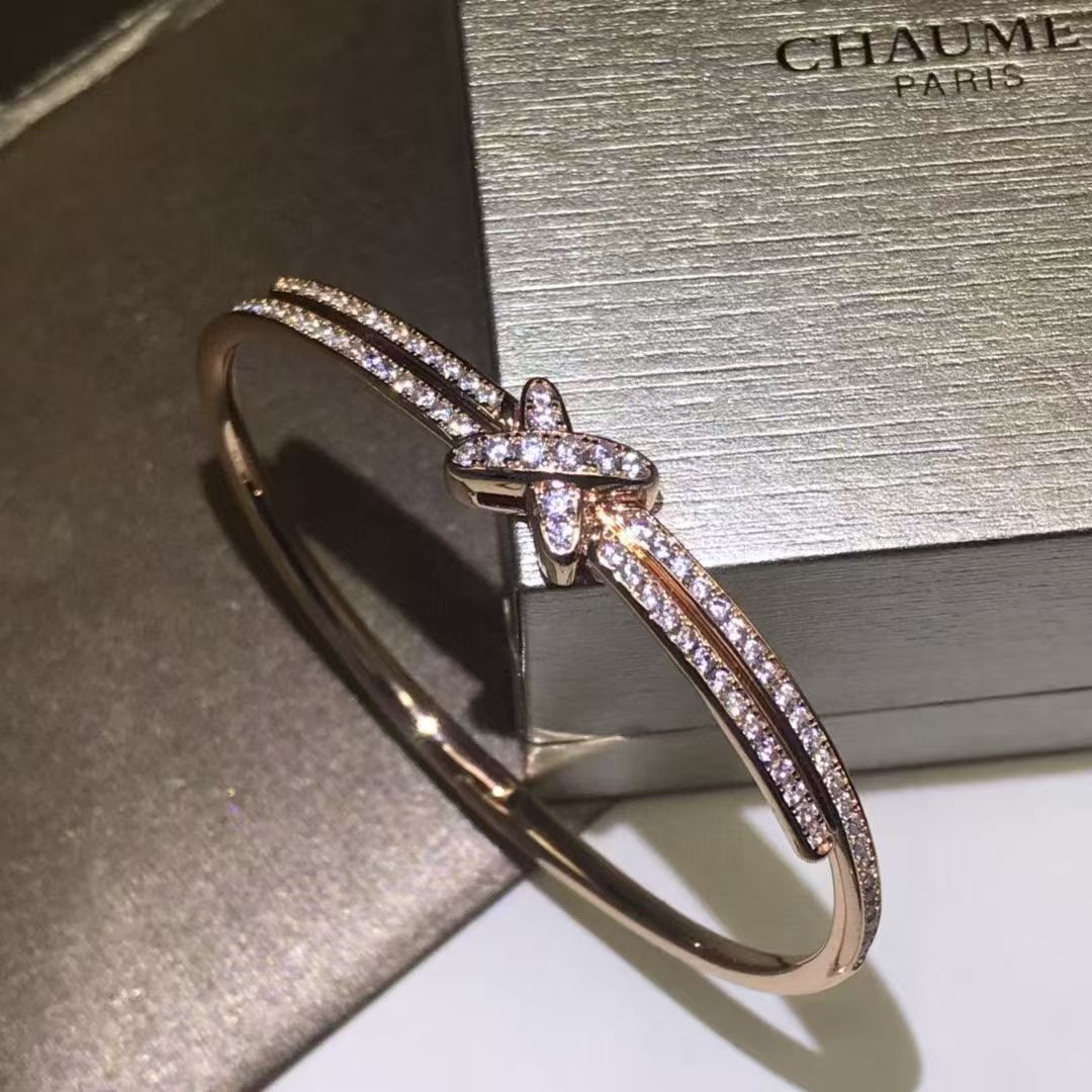 상자 V금 도금 18K 골드 풀스톤 X자 크로스 팔찌 여성 패션 액세서리