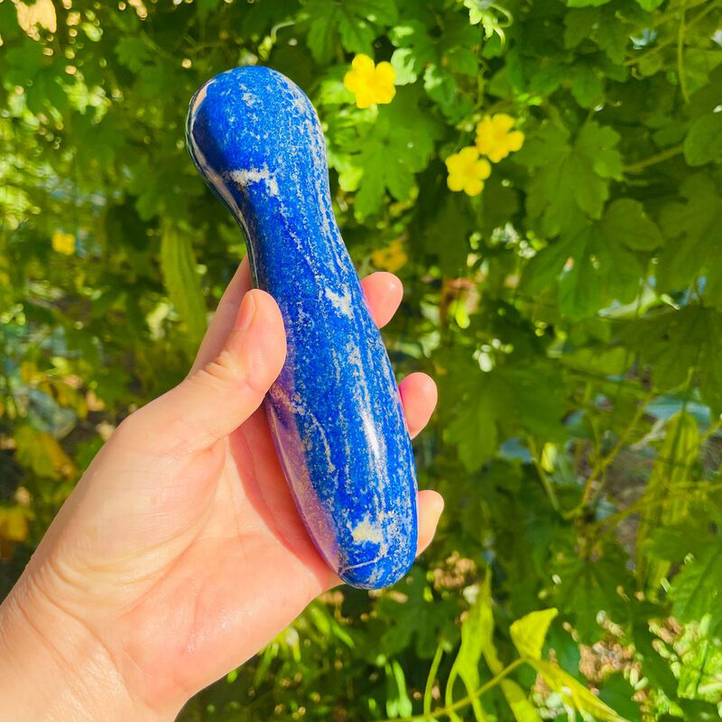 天然水晶青金石 水晶按摩棒 图 2