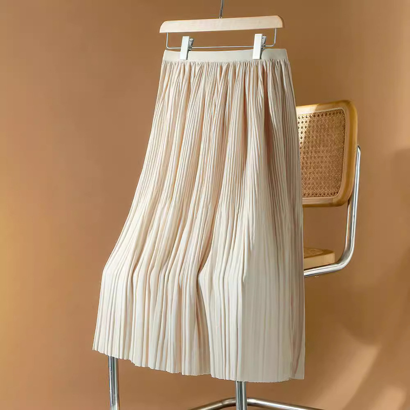 Design Autumn and Winter Wear Pleated Skirt 2024 New Mid-length Skirt All-match High Temperament plus size High-grade Skirt