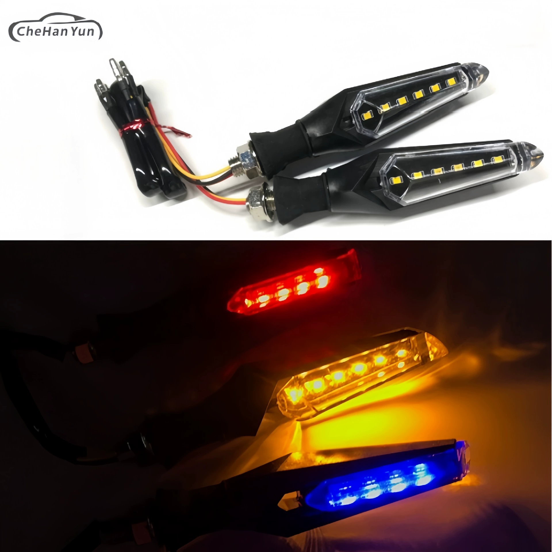 Универсальная рулевое управление лампочкой в дневном направлении светодиодная сигнальная лампа двухцветная лампа, угловая лампа, электрическая модификация мотоцикла