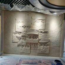 人造砂岩電視背景牆人物浮雕仿砂岩北京博物館酒店咖啡館雕塑廠家