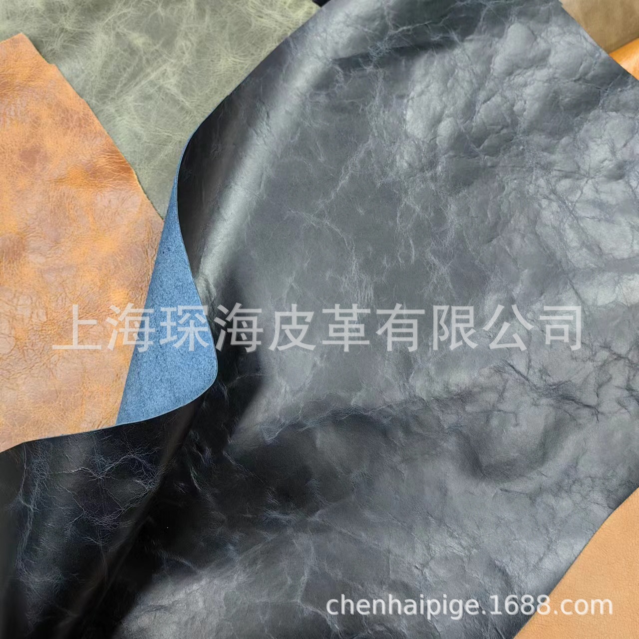 油蜡皮 沙发皮 头层牛皮 皮革皮料 牛皮面料 黑色 奶茶色