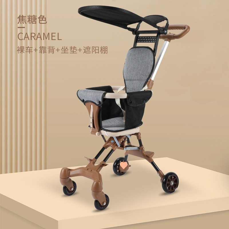 Caminar para bebés confortável, ligero y plegable, carrito de cuatro ruedas para bebés de dos vías para niños caminando para bebés