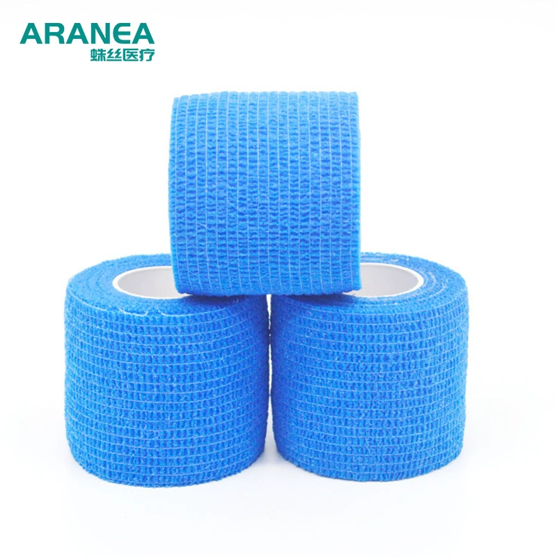 Оптовая продажа с фабрики: самоклеящаяся бандажная повязка из нетканого материала для лыжного спорта, защитная повязка для активного отдыха, эластичная медицинская повязка из 100% хлопка.