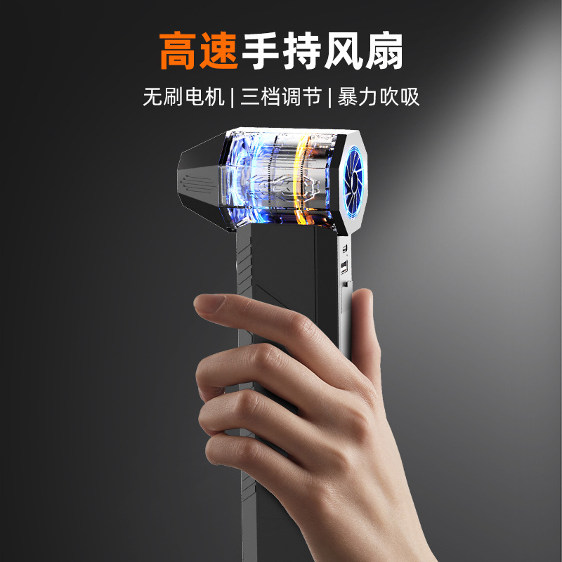 국경 간 인기 터보 폭력 팬 자동차 비상 시동 대용량 배터리가 장착된 휴대용 진공 청소기