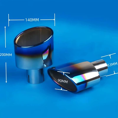 Car Tail Throat Muffler Exhaust – Exhaust pipe - 02-50320-three-dimensional-slope-ellipse-plating-blue