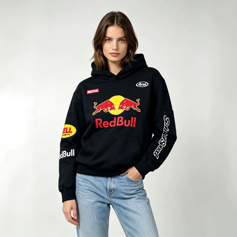 American-Style Trendy Brand F1 Embroidered Hooded Sweatshirt for Men and Women, Motorcycle Racing Top, Direct Supply from the Source Manufacturer, Customizable