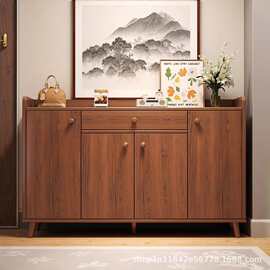 实木鞋柜家用门口储物收纳柜一体靠墙新款入户客厅玄关柜客厅鞋架