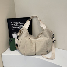 韩版大容量布包通勤拉锁时尚单肩托特包女轻便手提袋百搭斜挎包