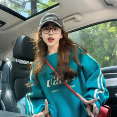甜酷风字母印花薄款卫衣女春秋季设计感美式潮牌减龄宽松洋气上衣