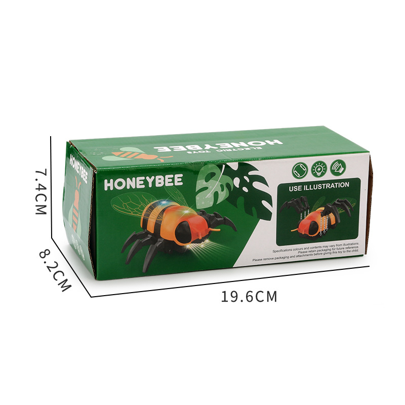 Comercio exterior transfronterizo eléctrico abeja colorida música iluminación universal simulación de araña juguetes para niños al por mayor