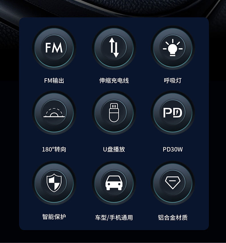 Private Model A28 Car Bluetooth Charger 120W with Dual Pull Cables, Four-In-One Fast Charging, Popular for Car Use and Cross-Border Sales