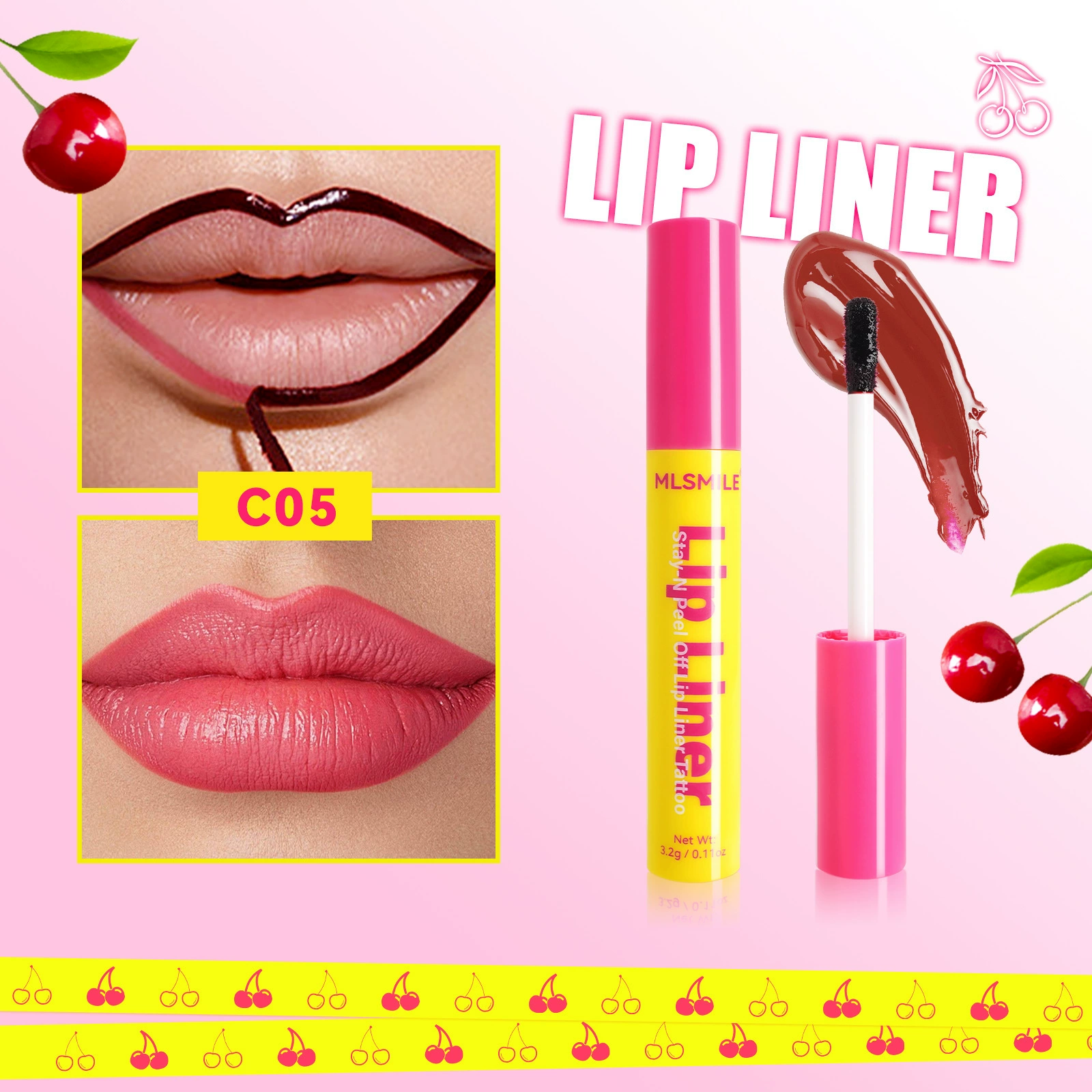 MLSMILE (Cross-border trading), съемный водостойкий карандаш для губ, помада, блеск для губ, 6 цветов, не тускнеет