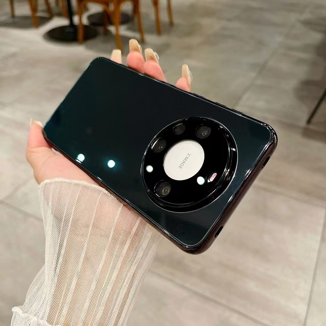 Enchapado en color puro Apple 16ProMax carcasa de vidrio cristal de hielo Huawei mate70pro carcasa del teléfono móvil para Huawei p70