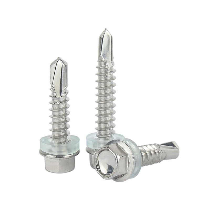 Tornillos autoperforantes hexagonales con cabeza plana