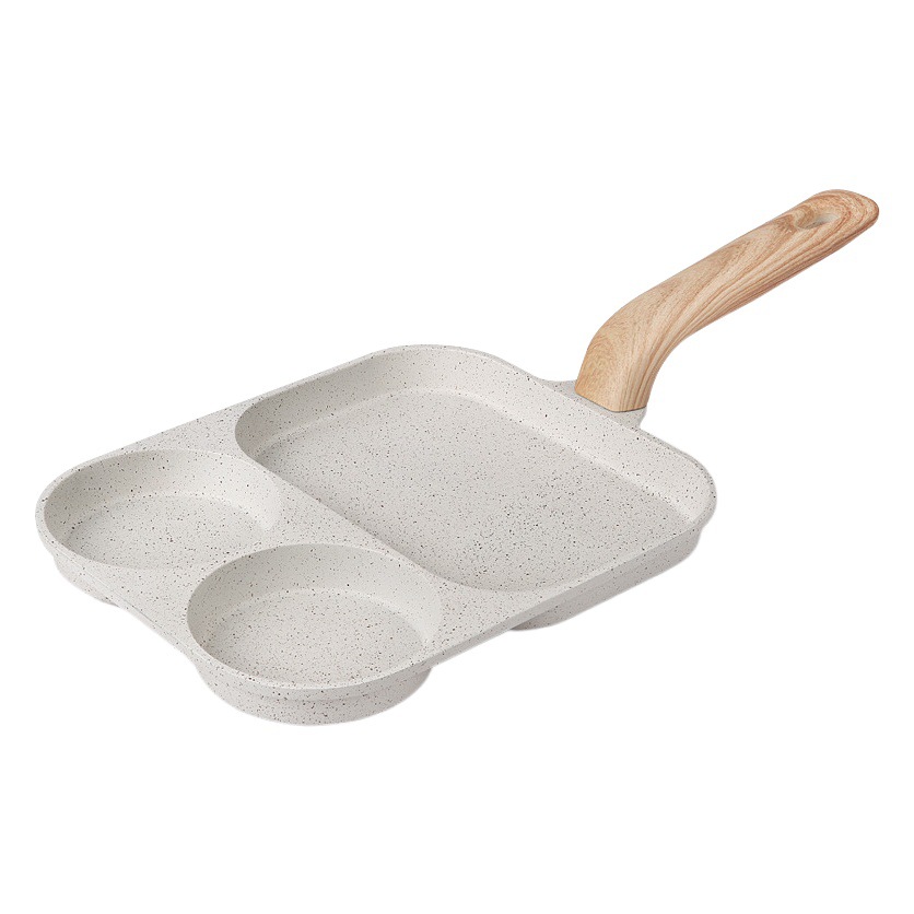 Transfronterizo tres en uno huevo freír artefacto antiadherente desayuno huevo sartén huevo plano hamburguesa pan hogar bistec sartén