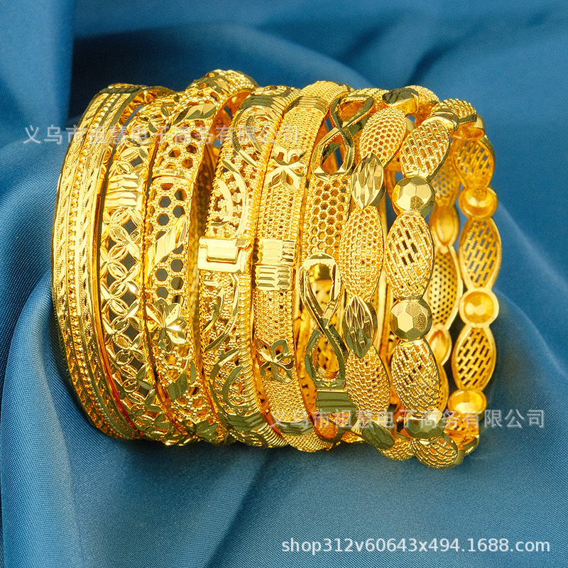 Middle East Gold Plated Women's Arabian Gold Hollow Flower Bracelet Wedding Party Luxury Jewelry Indian Geometric Bracelet Middle East Gold Plated Women's Arabian Gold Hollow Flower Bracelet Wedding Party Luxury Jewelry Indian Geometric Bracelet