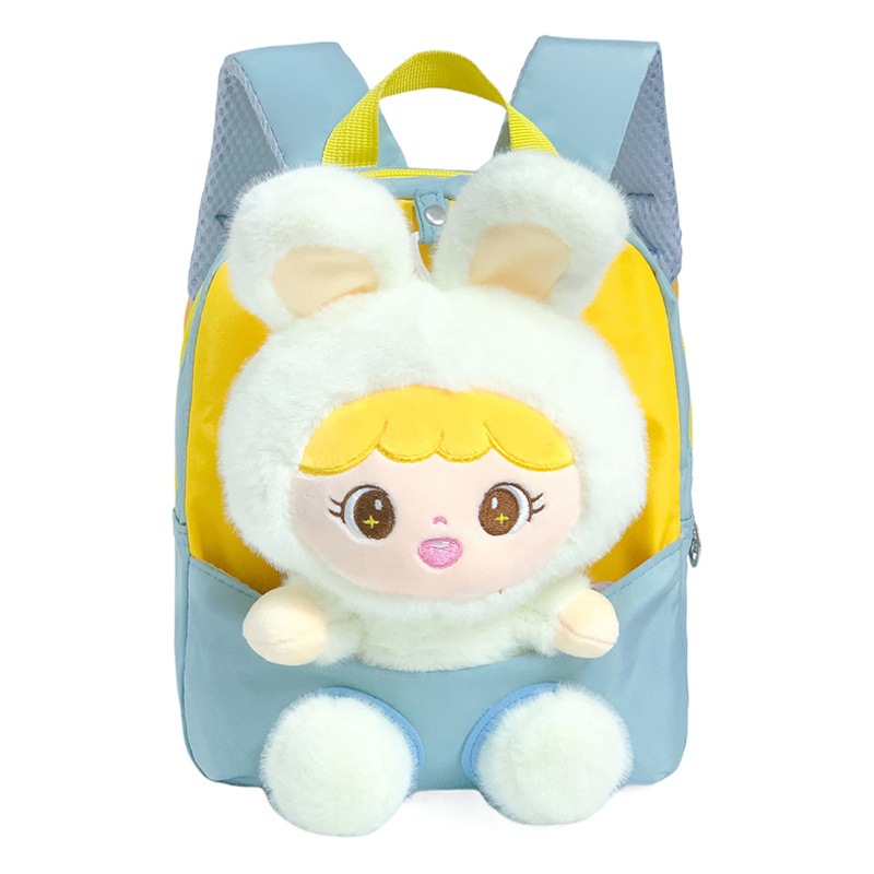 Nueva mochila de jardín de infantes de dibujos animados, mochila infantil, mochila ultra ligera, muñeca de peluche, fabricante de mochila para niñas