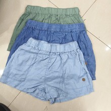 原单外贸女大童纯棉薄款牛仔短裤热裤小孩五分裤
