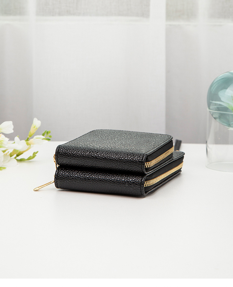 Women's delicate fabric practical multifunctional women's one shoulder double layer mobile phone bag retro wallet_voghion.com