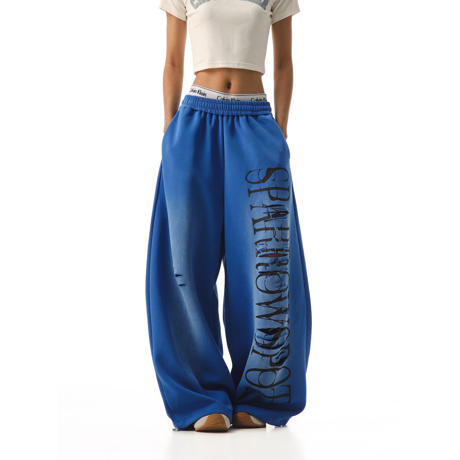 Hip-Hop Loose Casual Sweatpants Trendy Cross-Border Street Dance Brand Jazz Dance Pants Women's Drawstring Dance Printed Sweatpants