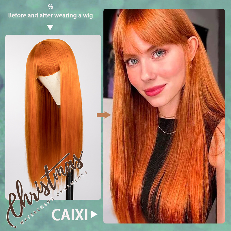 Parrucca sintetica Parrucche nuove da donna Capelli lisci multicolori Set di capelli in fibra sintetica naturale_voghion.com