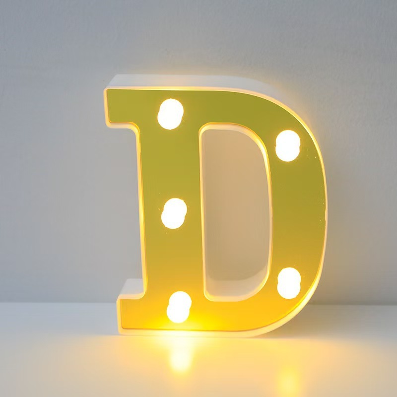 クロスボーダーLED発光文字26英字ライト小さなミラーゴールデンシーンレイアウト装飾雰囲気ライト|undefined