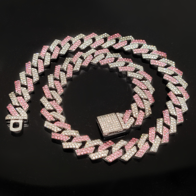 15mm flip farbige kubanische Kette modische und coole Männer voller Diamant_voghion.com